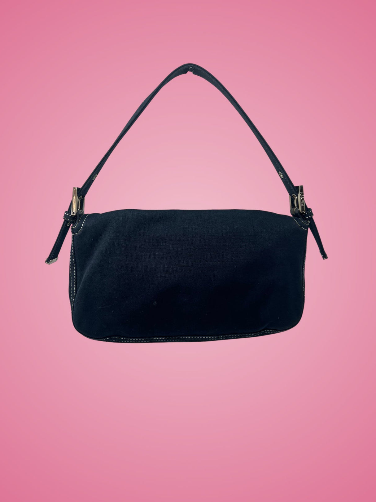 Fendi Baguette Navy Cotton