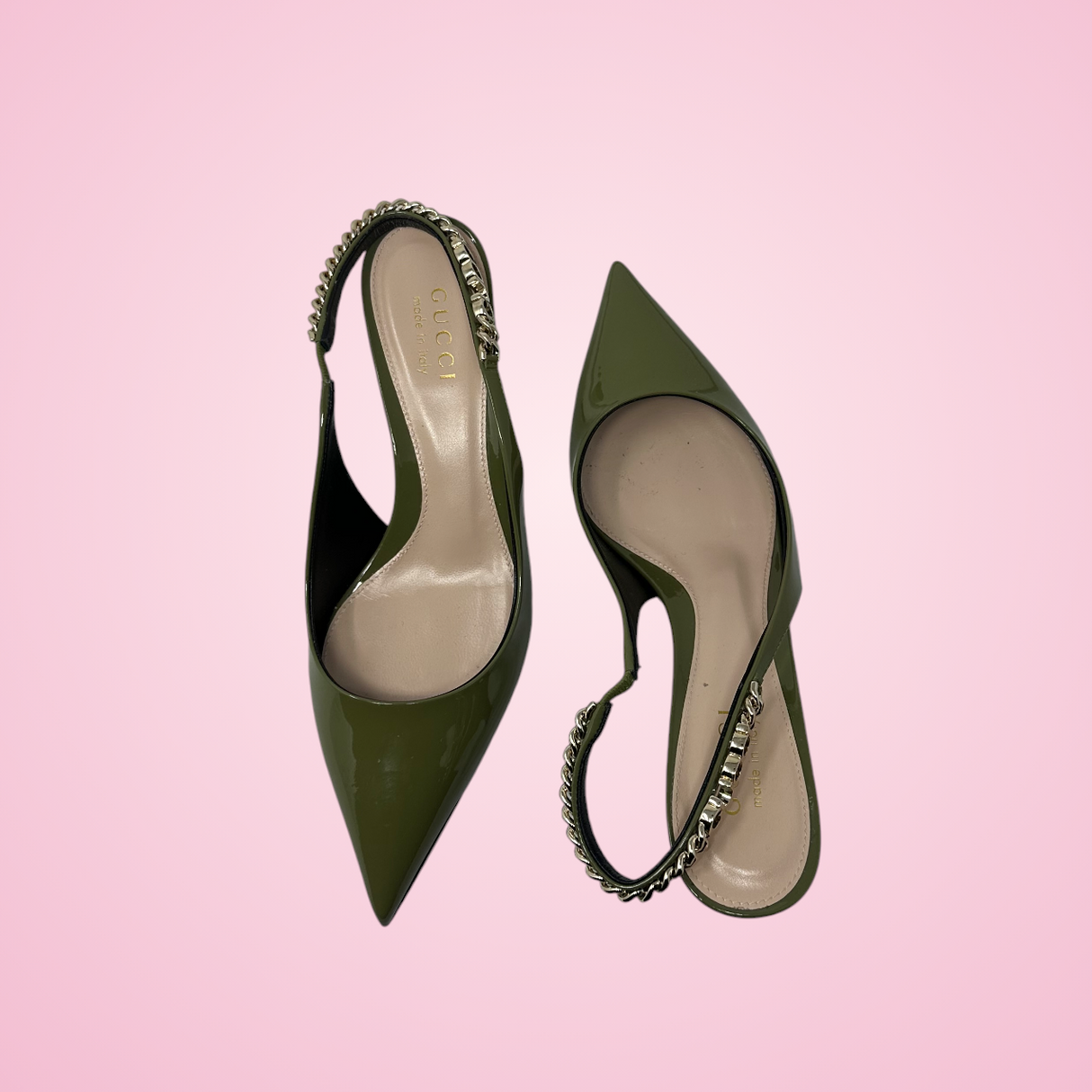 Gucci Green Slingback Heels 36