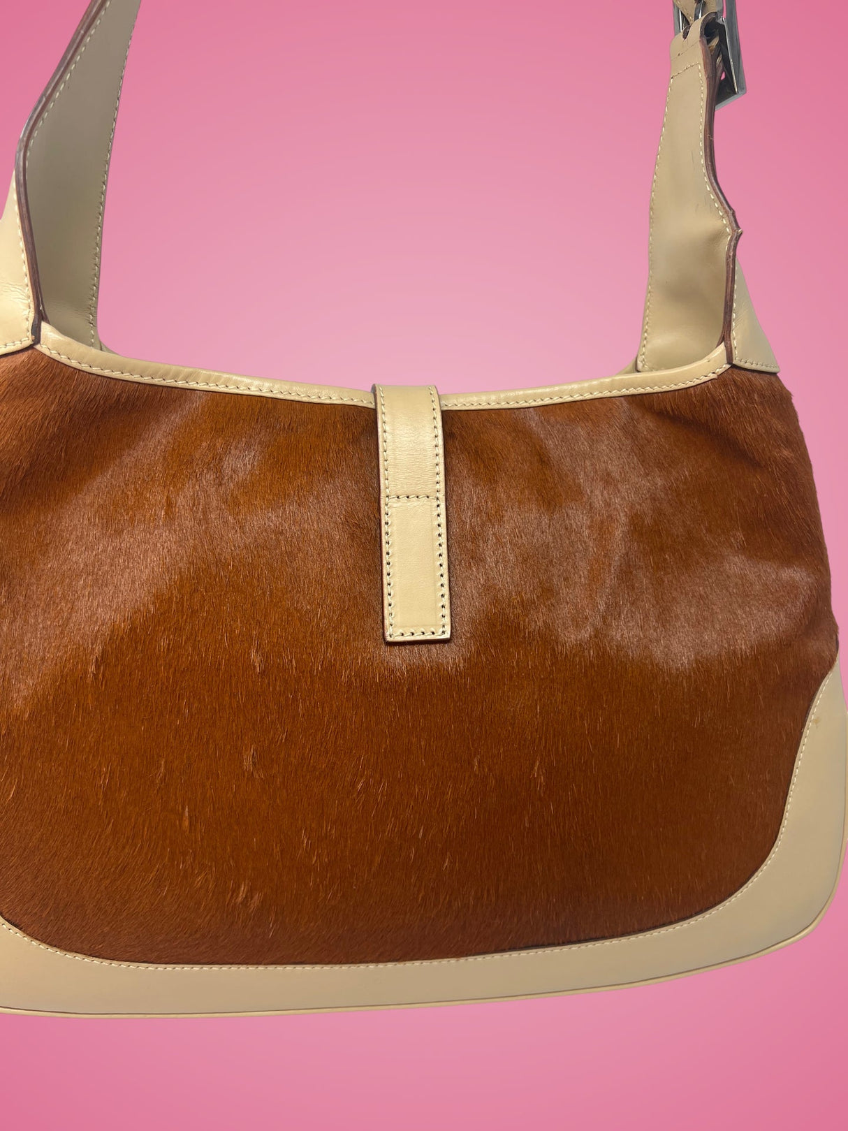Gucci Jackie Brown Pony Hair Shoulder Bag