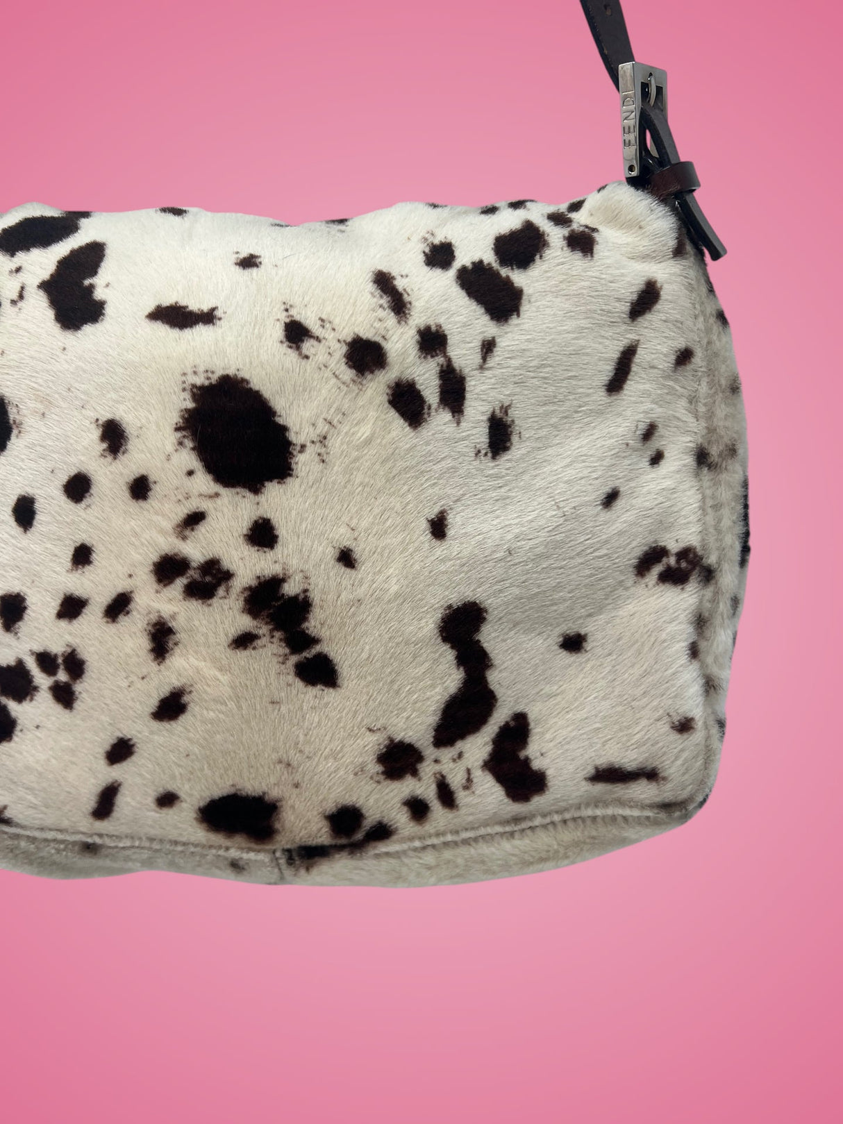 Fendi Mamma Baguette Pony Hair Dalmation Print