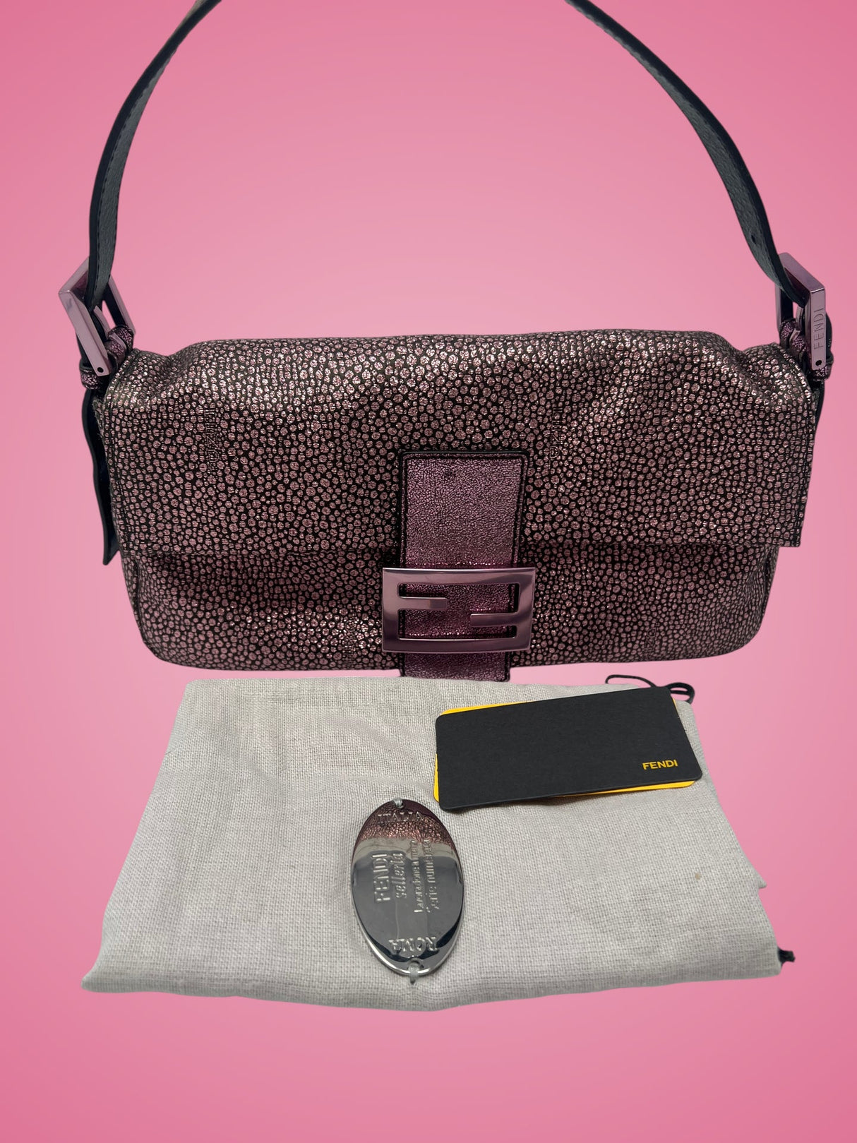 Fendi Baguette Pink Glitter