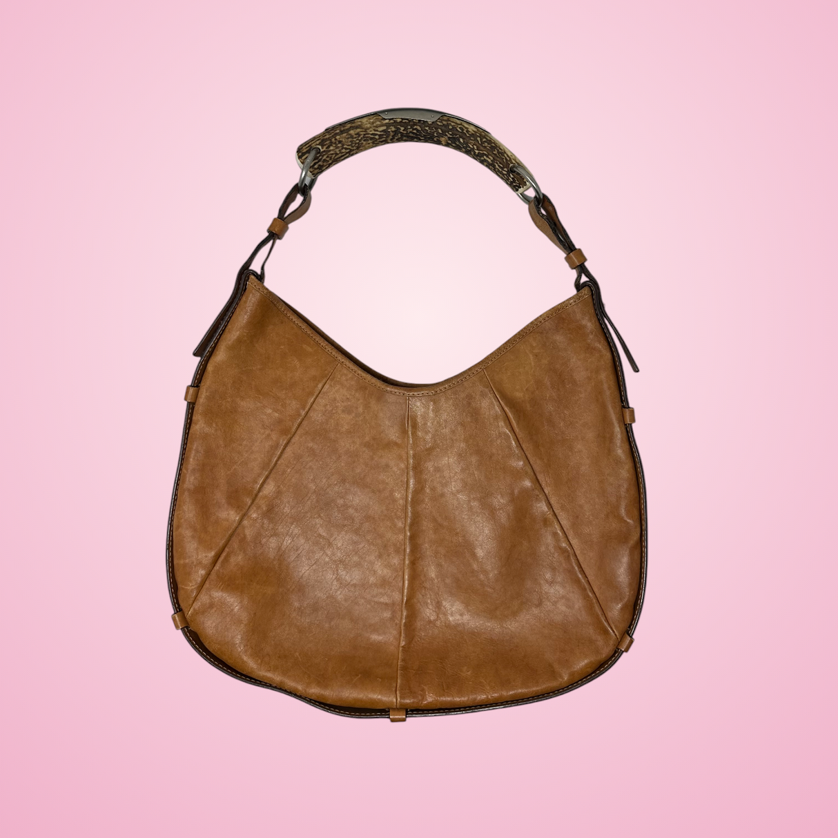 YSL Mombasa Brown Leather Shoulder Bag