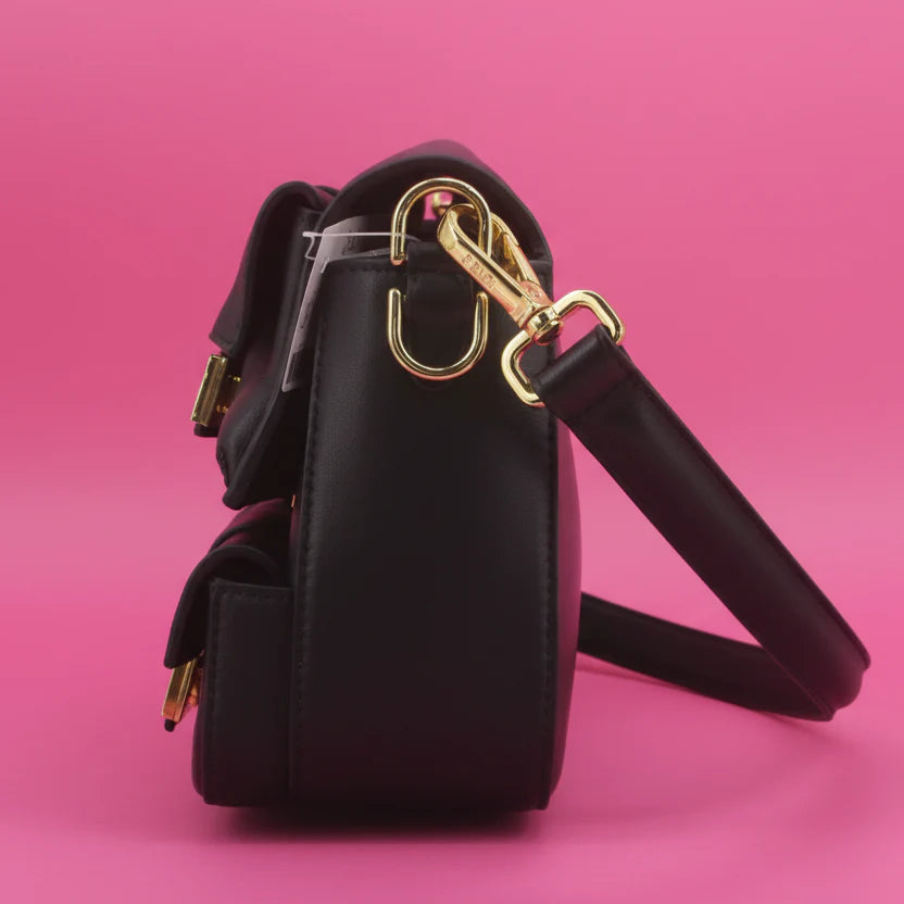 Fendi Zucca FF Multi Pocket Baguette Black Leather