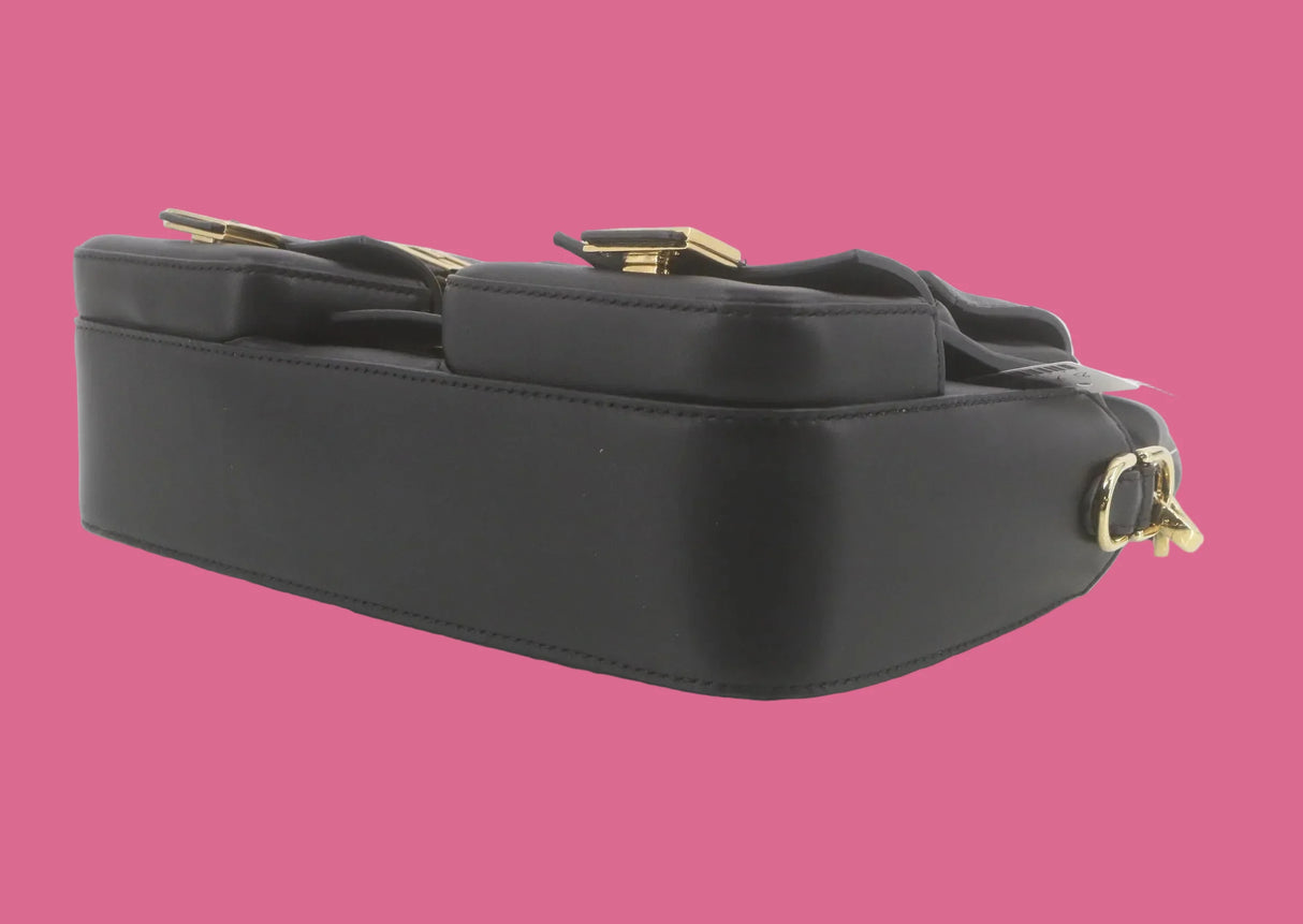 Fendi Zucca FF Multi Pocket Baguette Black Leather