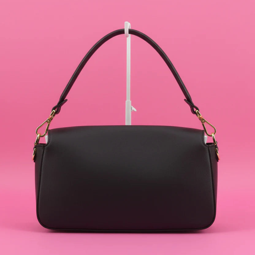 Fendi Zucca FF Multi Pocket Baguette Black Leather