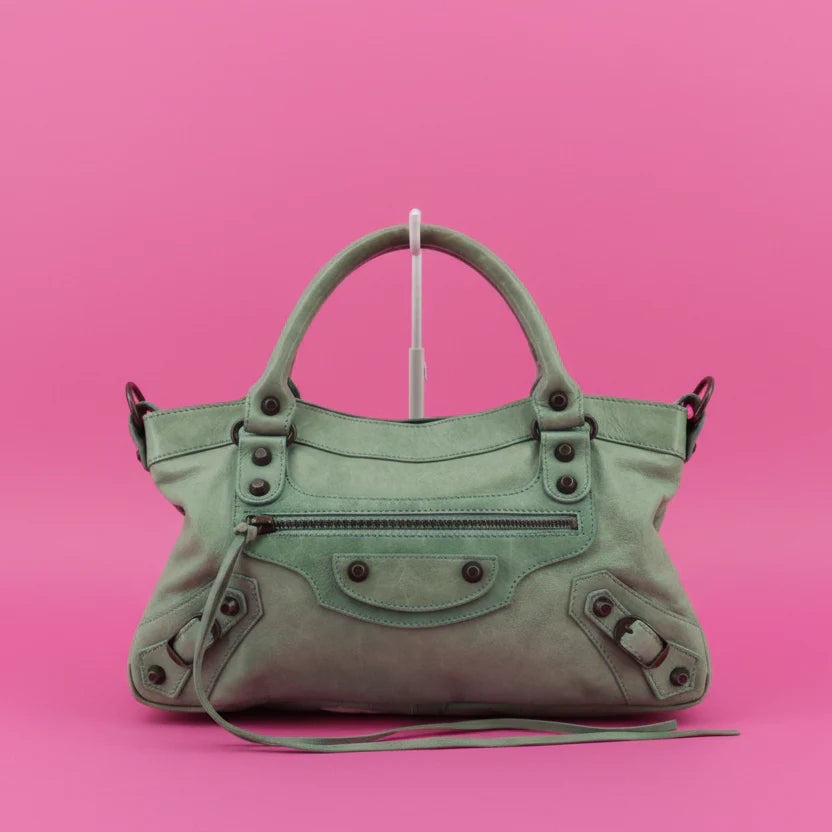 Balenciaga City First Two Way Bag Green Leather (includes dust bag)