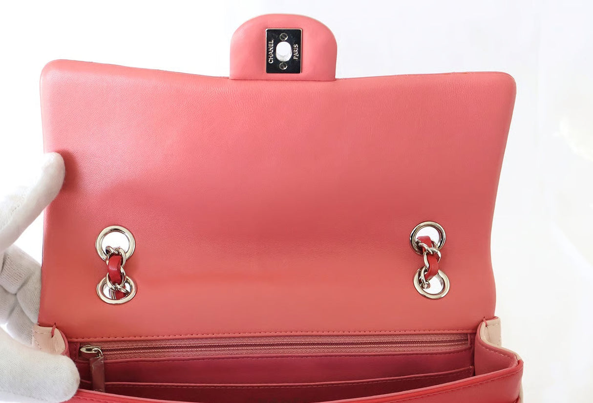 Chanel Pink Colorblock Matelassé Quilted Lambskin Chain Shoulder Bag