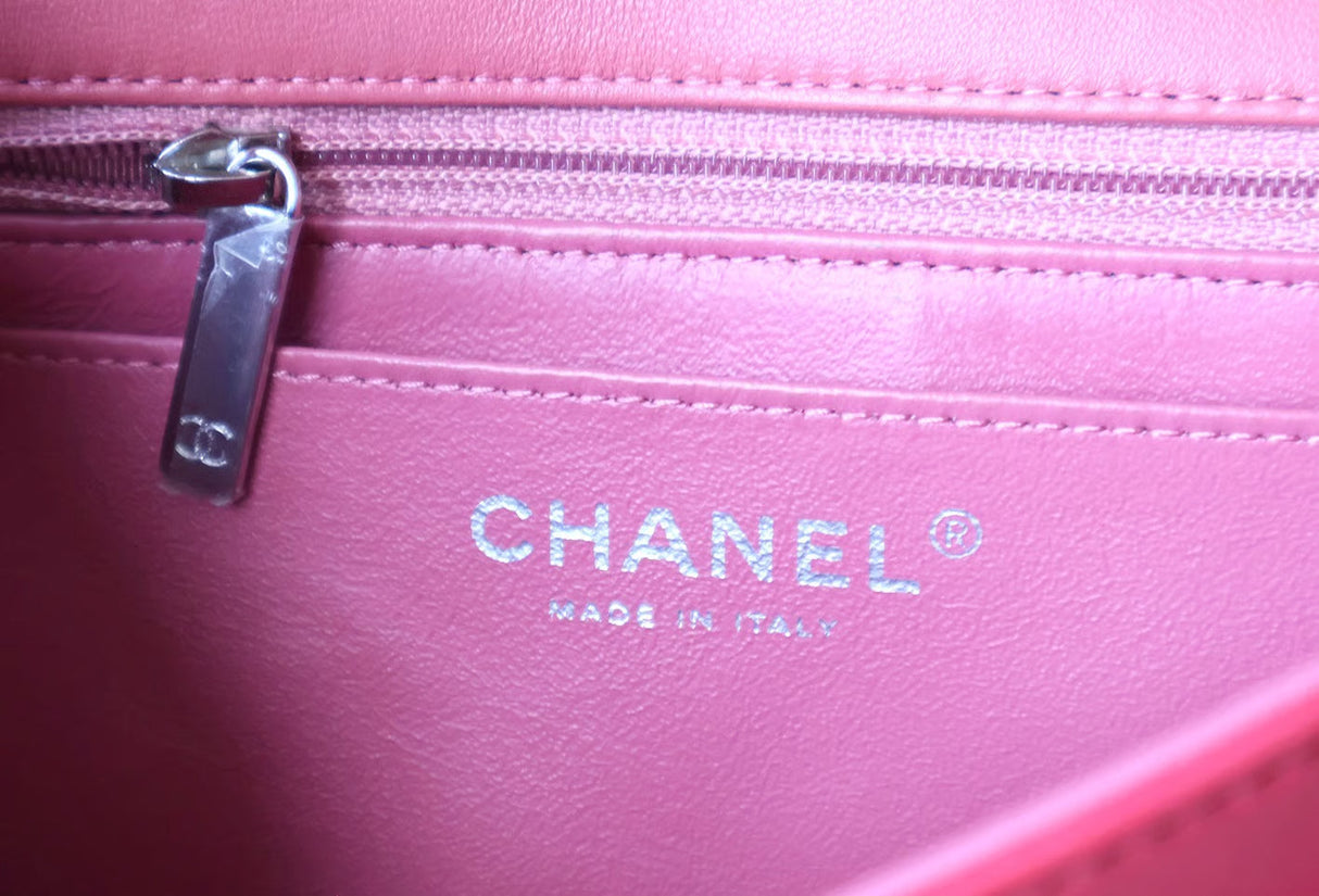 Chanel Pink Colorblock Matelassé Quilted Lambskin Chain Shoulder Bag