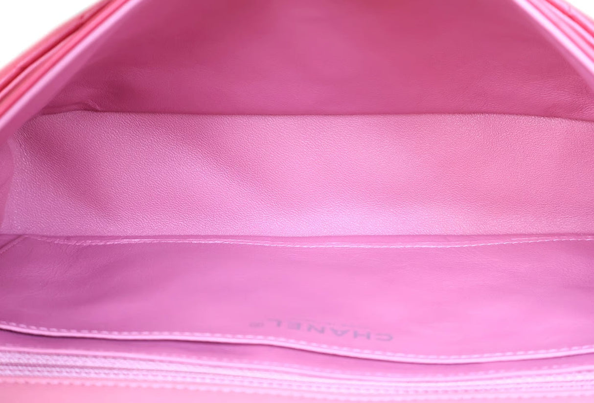 Chanel Pink Colorblock Matelassé Quilted Lambskin Chain Shoulder Bag