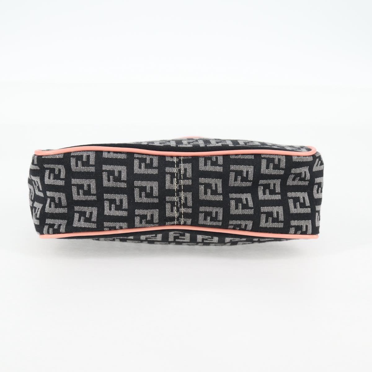 #45 Fendi Zucchino Canvas Hand Bag Black Gold