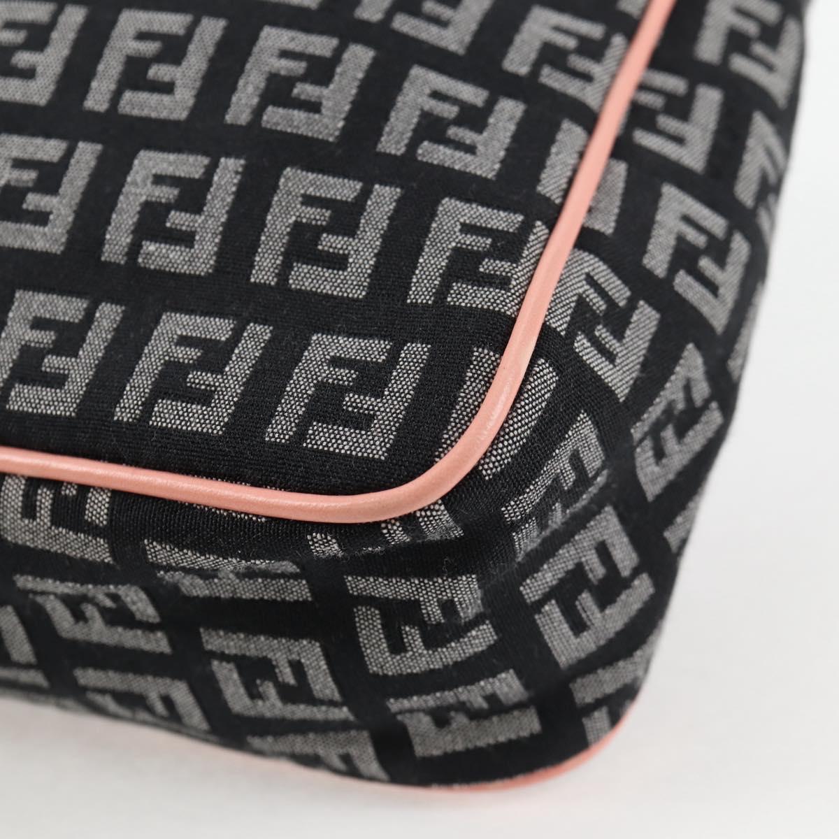 #45 Fendi Zucchino Canvas Hand Bag Black Gold