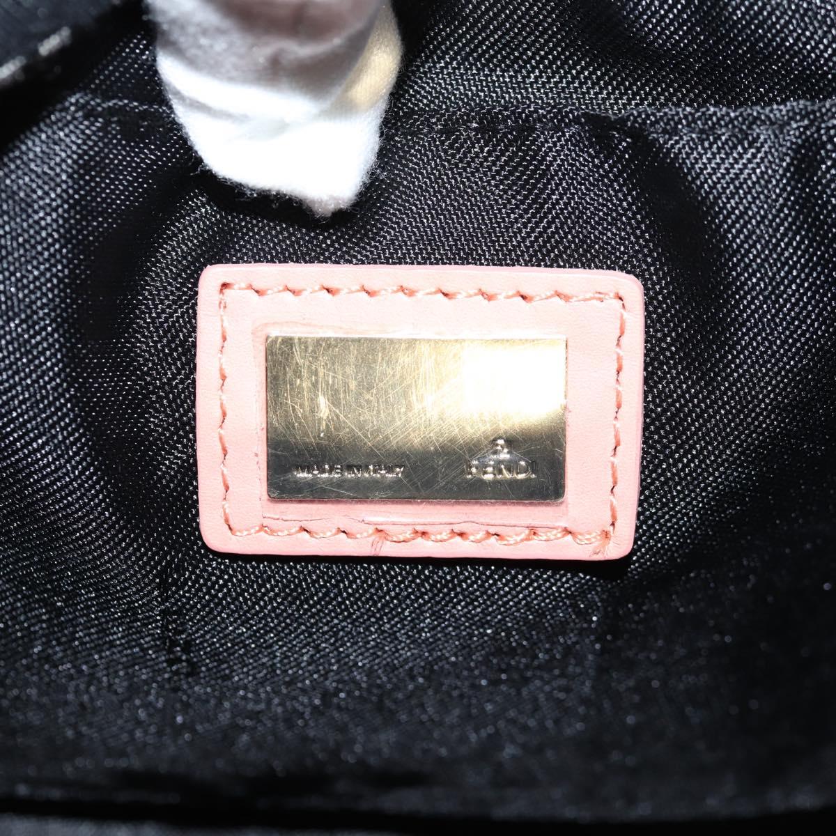 #45 Fendi Zucchino Canvas Hand Bag Black Gold