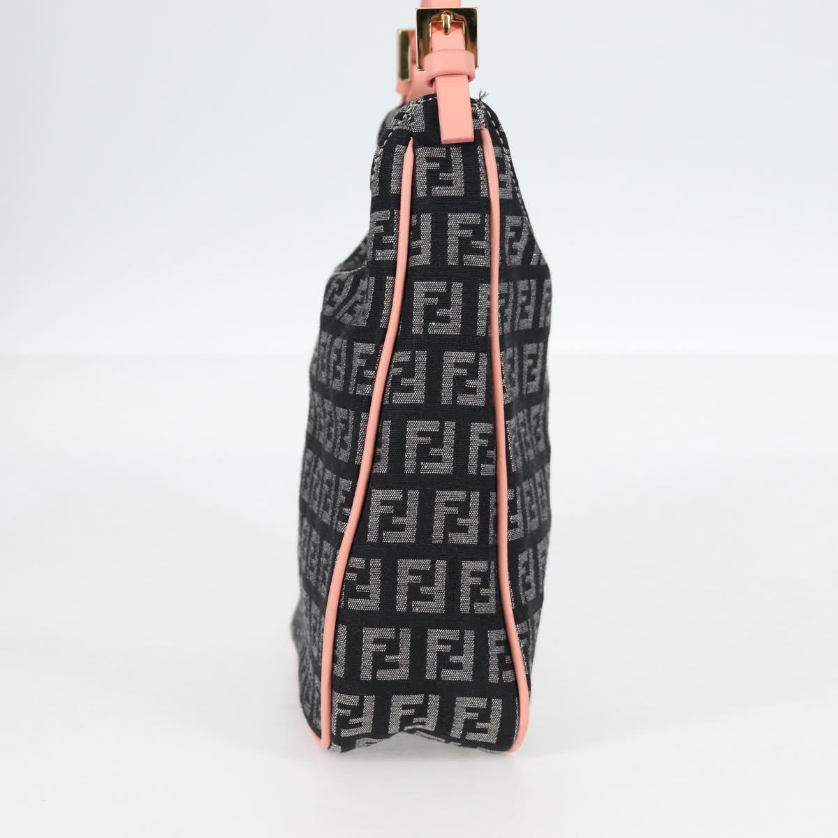 #45 Fendi Zucchino Canvas Hand Bag Black Gold