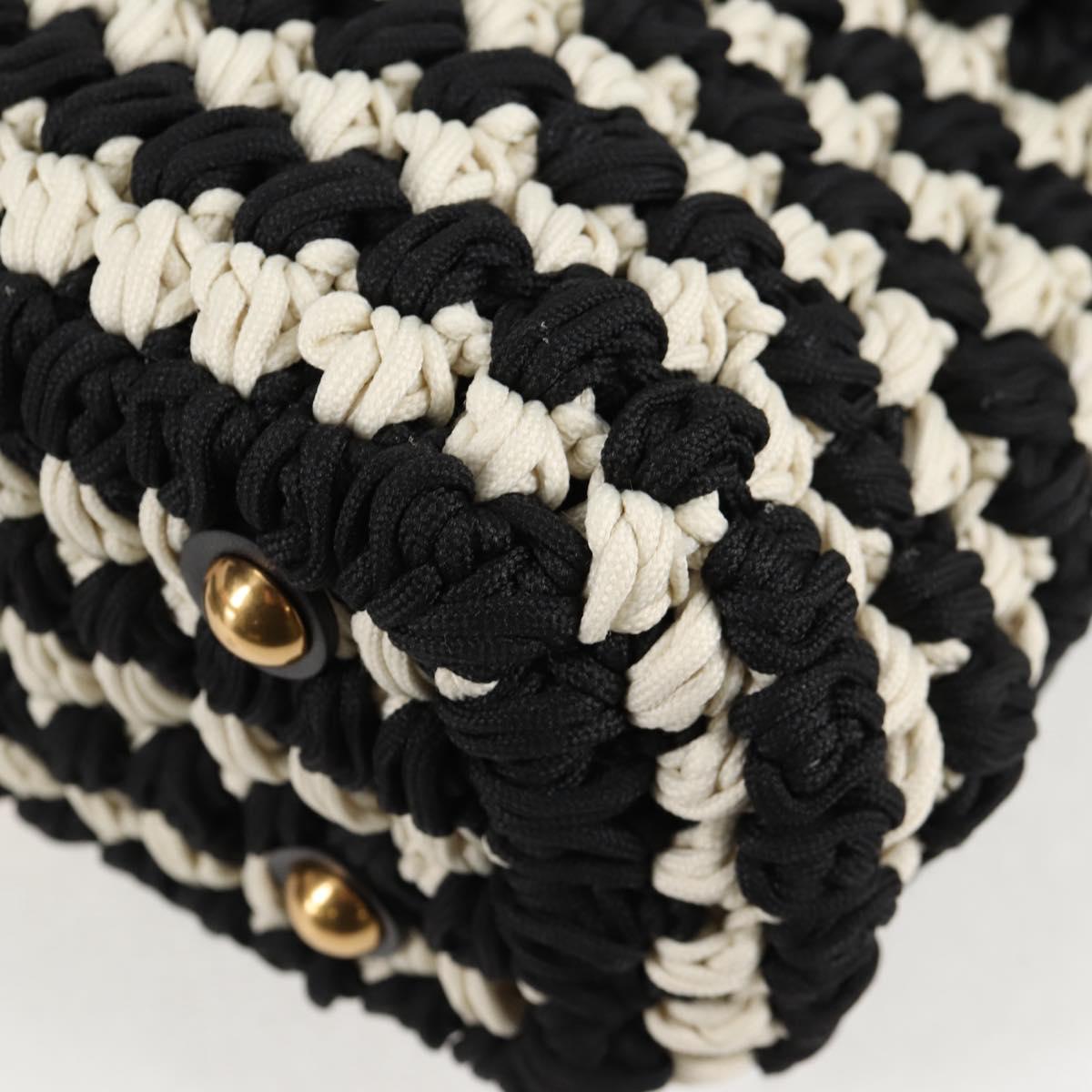 #49 Salvatore Ferragamo Margot Gancini Bag Polyester 2Way White Black