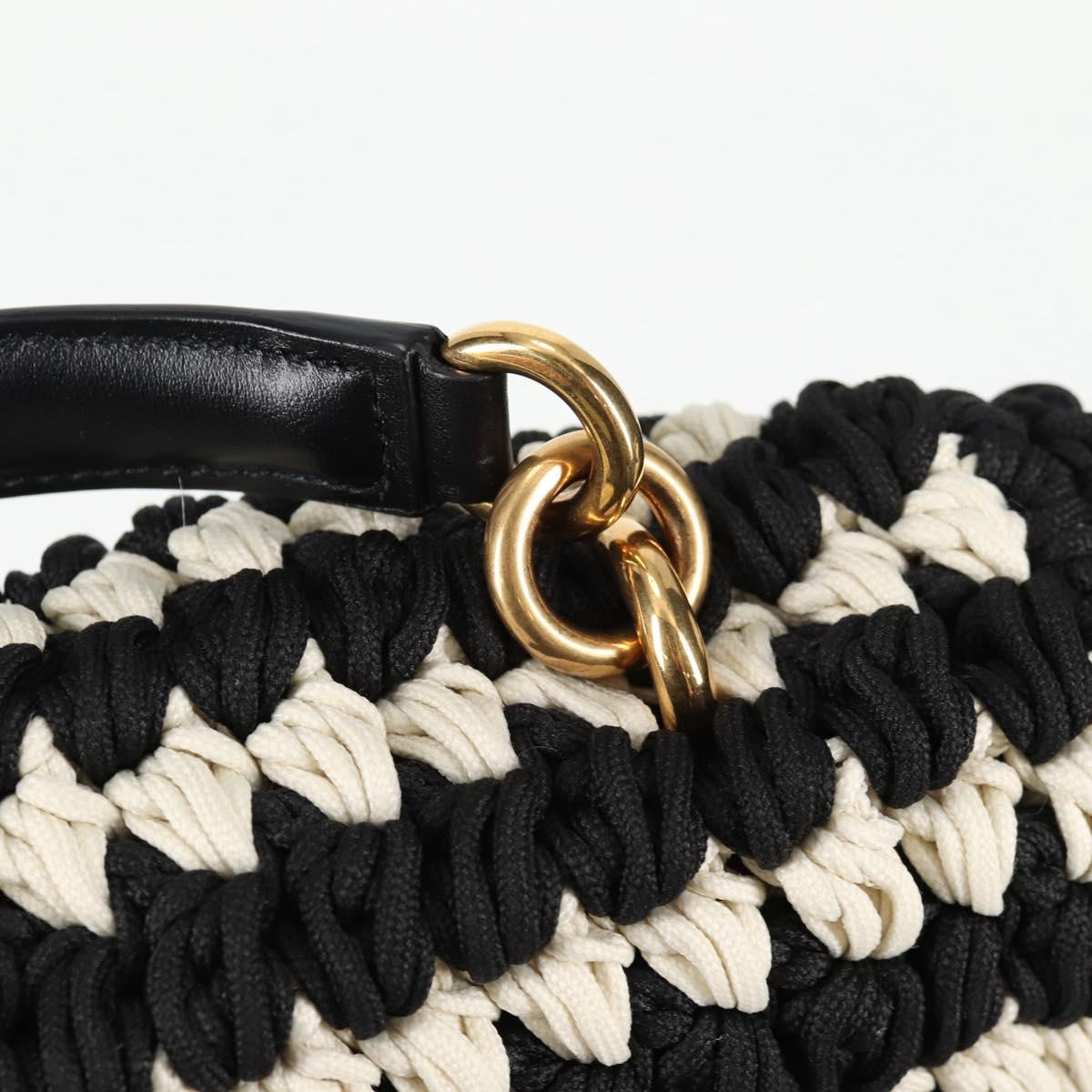 #49 Salvatore Ferragamo Margot Gancini Bag Polyester 2Way White Black