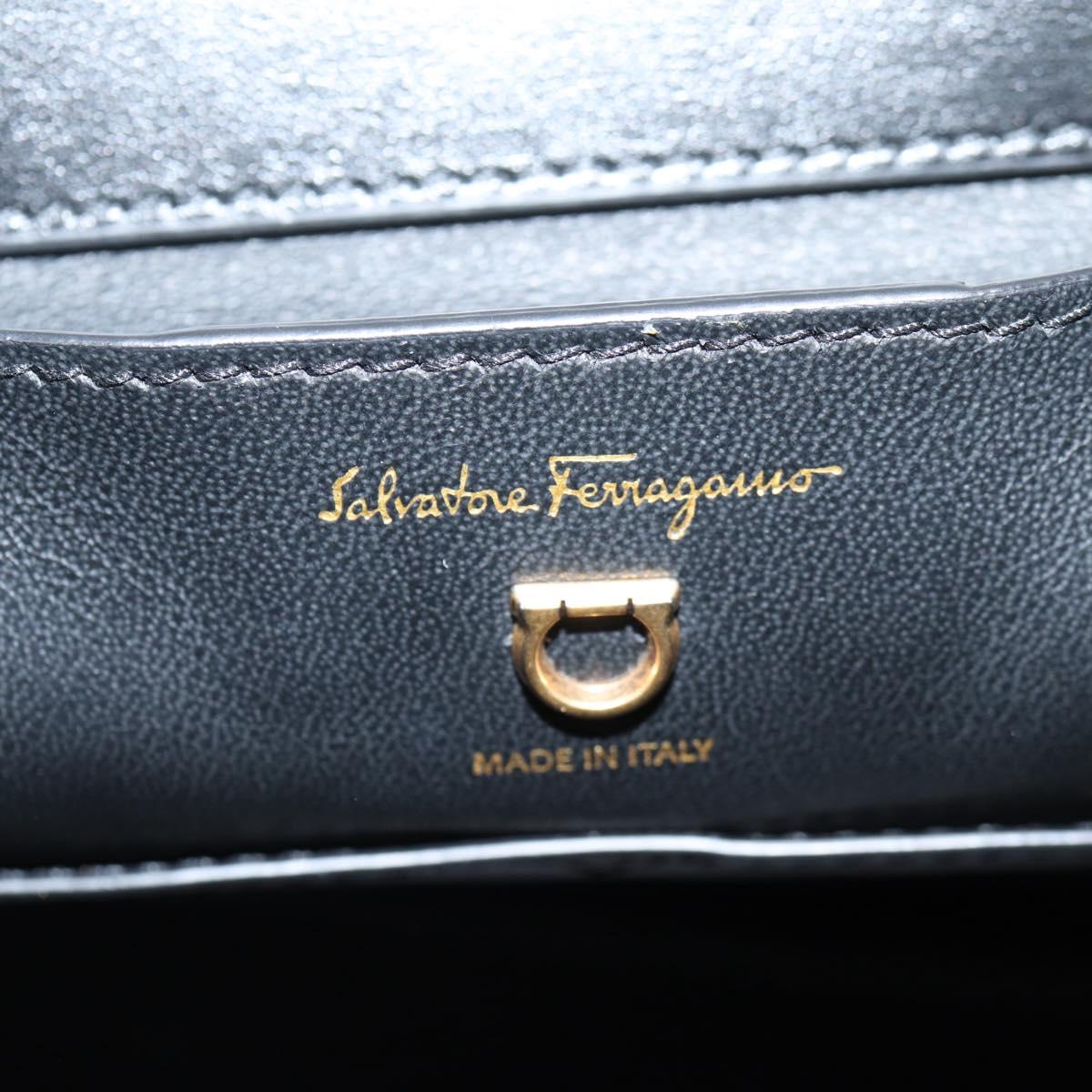 #49 Salvatore Ferragamo Margot Gancini Bag Polyester 2Way White Black