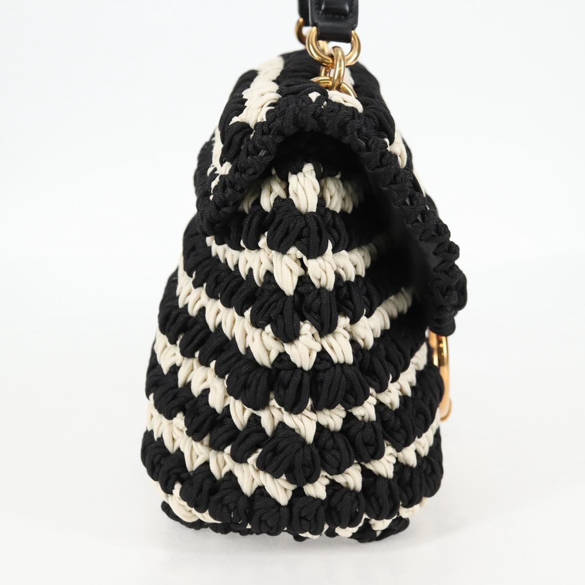 #49 Salvatore Ferragamo Margot Gancini Bag Polyester 2Way White Black