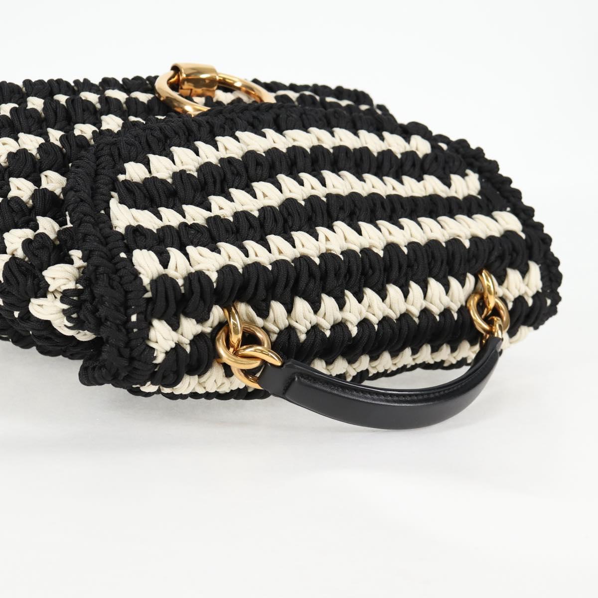 #49 Salvatore Ferragamo Margot Gancini Bag Polyester 2Way White Black