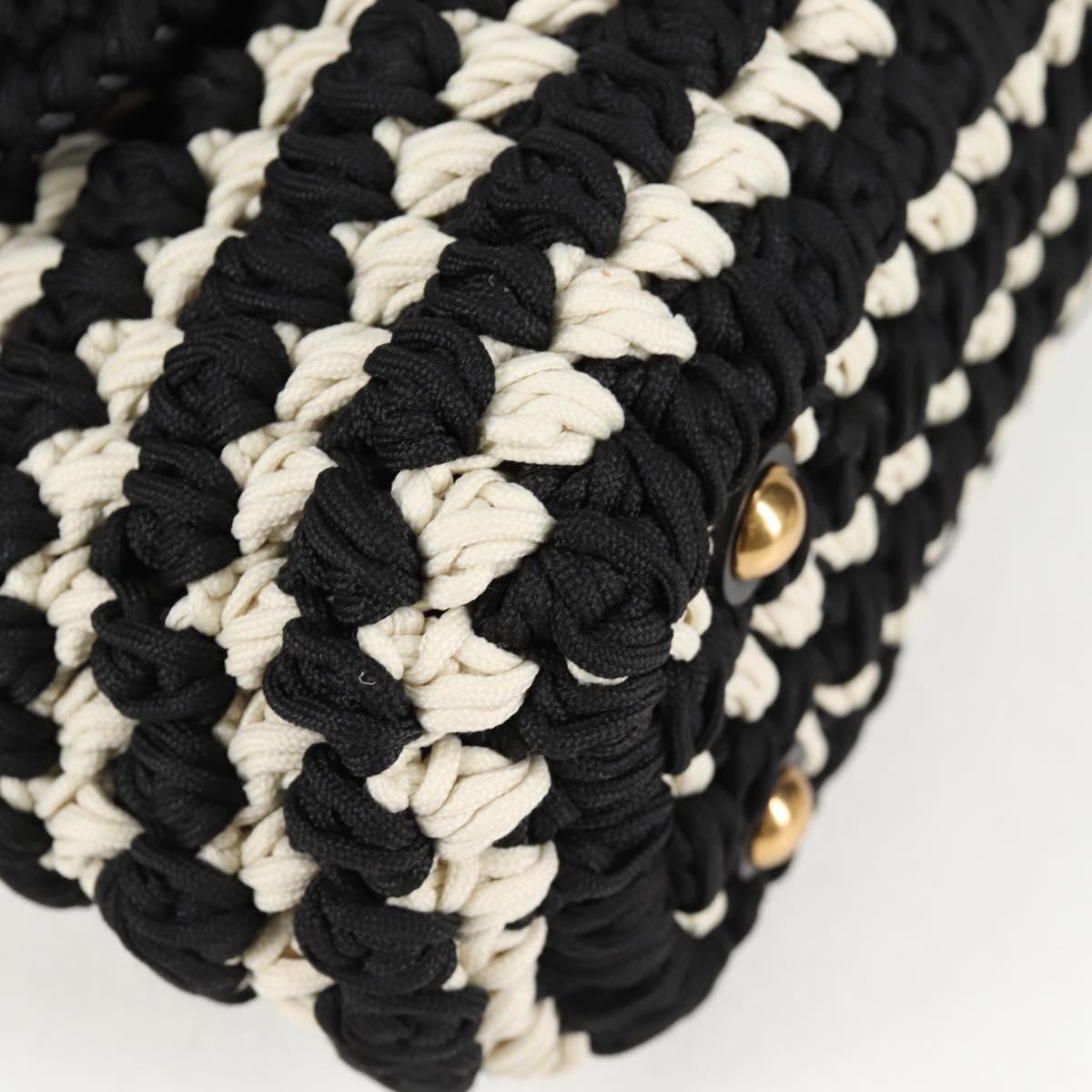 #49 Salvatore Ferragamo Margot Gancini Bag Polyester 2Way White Black
