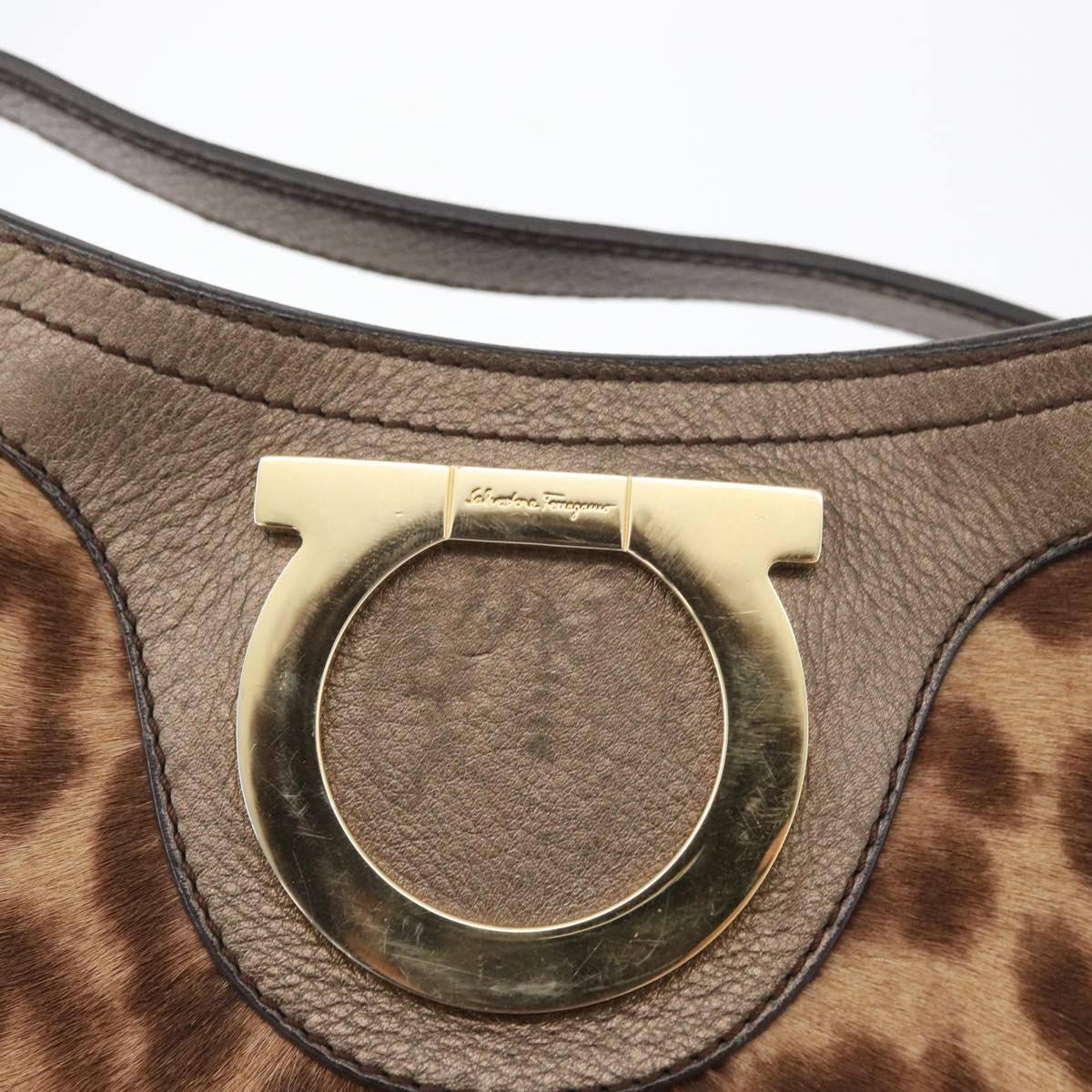 Salvatore Ferragamo Gancini Hobo Bag in leopard print pony hair
