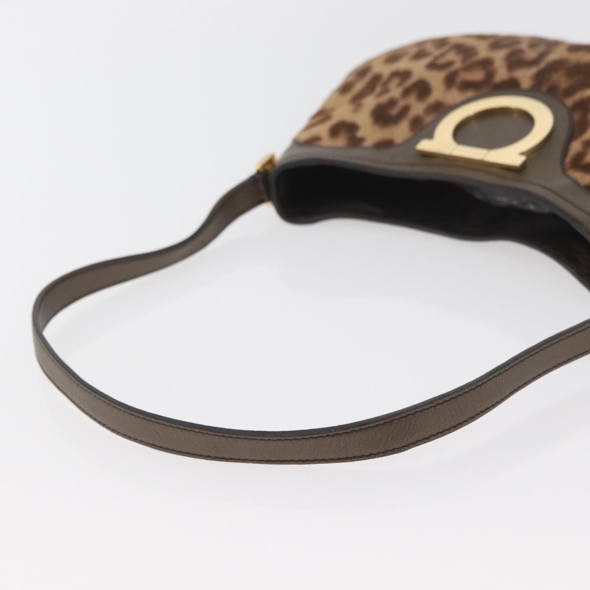 Salvatore Ferragamo Gancini Hobo Bag in leopard print pony hair