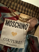 Moschino Size 8 Brown Plaid Equestrian Jacket