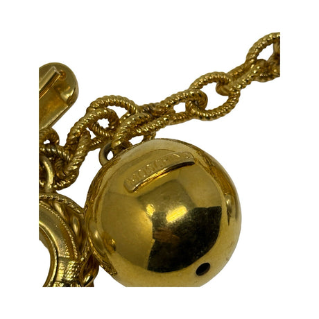 Moschino Gold Chain Charm Heart Razor Blade Timble Belt