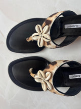 Manolo Blahnik EU 39.5 Leopard Calf Hair Kitten Heel