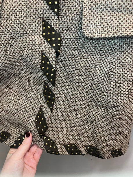 Valentino boutique Brown Tweed blazer with brown and gold details size 8