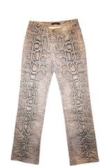 Roberto Cavalli snakeskin print jeans (XS)