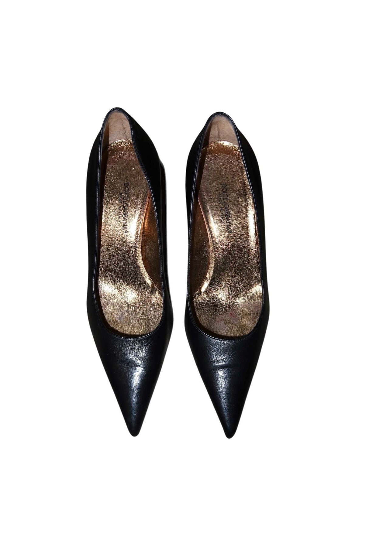 Dolce & Gabbana black leather pump heels (35.5)