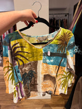 100% cotton multicolor palm tree shirt - sku tuv #367