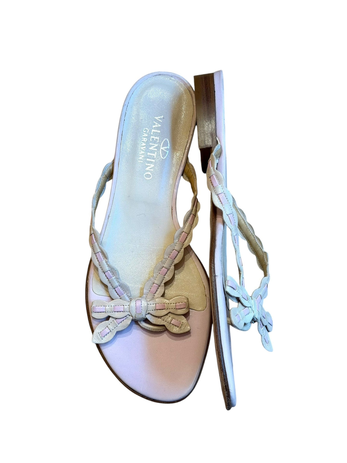 Valentino pink and white sandals with bows (37)
