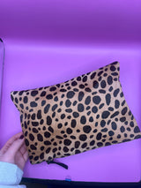 Preloved Clare V Leopard Pony Hair Clutch