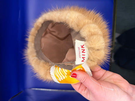 Vintage 100% mink light brown hat