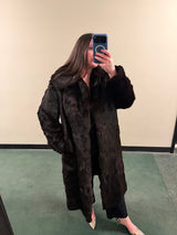 Full Length Chocolate Brown Rabbit Fur Coat