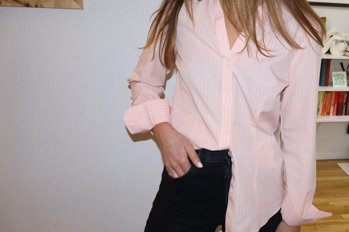 Brooks Brothers Sample button down pink pin stripe - size 6