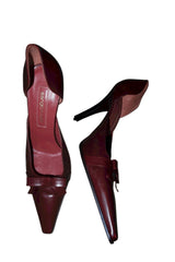 Sergio Rossi burgundy heels with bow details (39)
