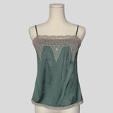 Ornate neckline cami in teal