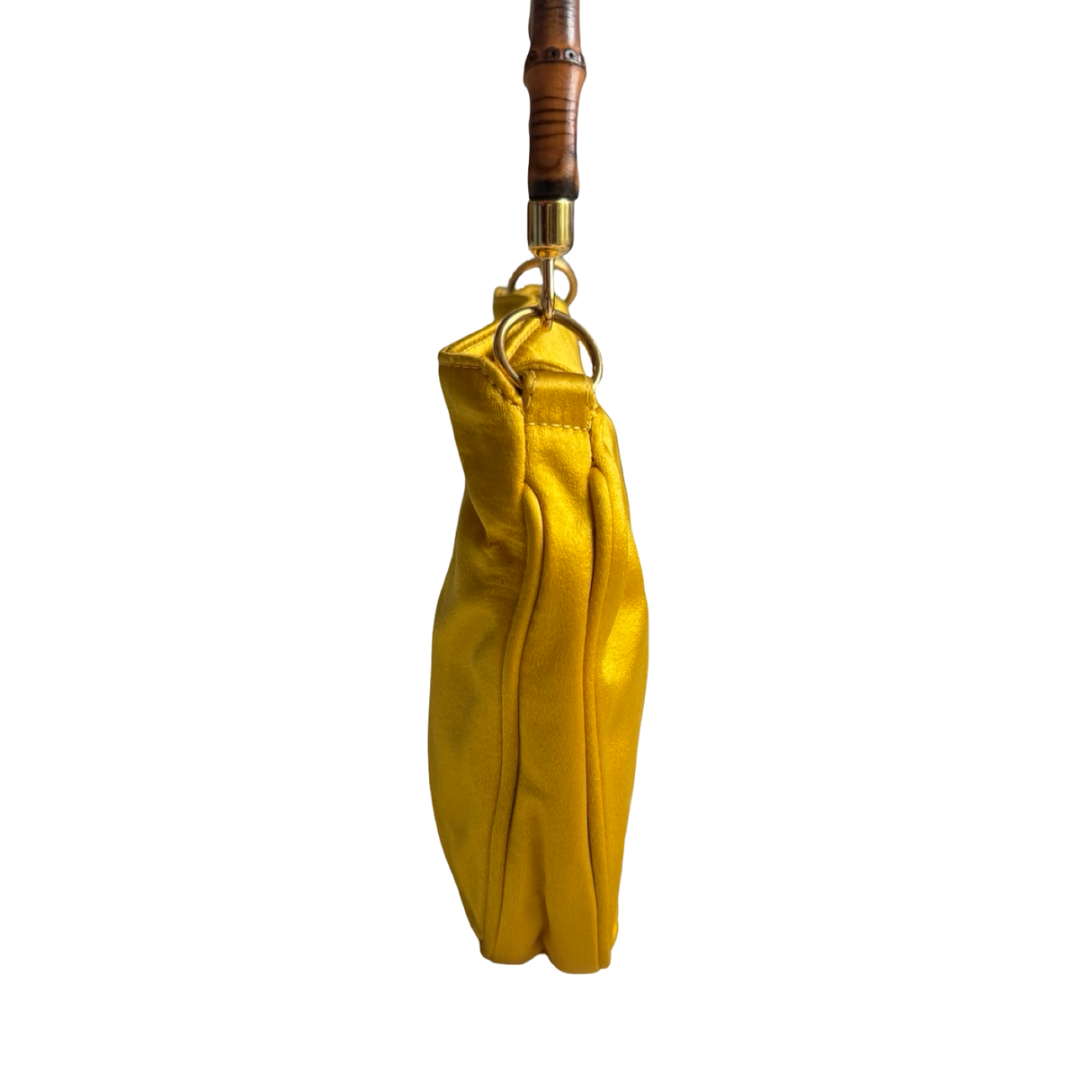 Gucci Vintage Satin Bamboo Hobo
