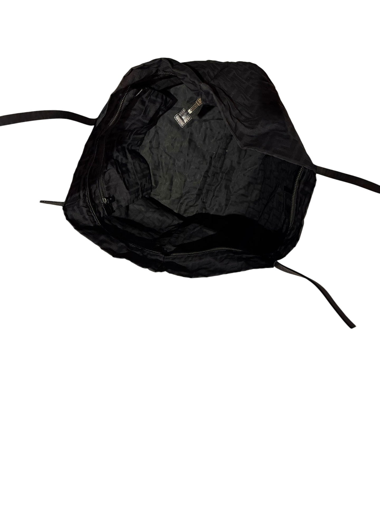 Fendi zucca black canvas tote bag
