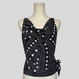 Draped polka dot tank top