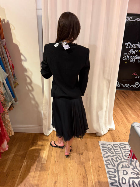Louis Feraud black beaded blazer set TUV #1111