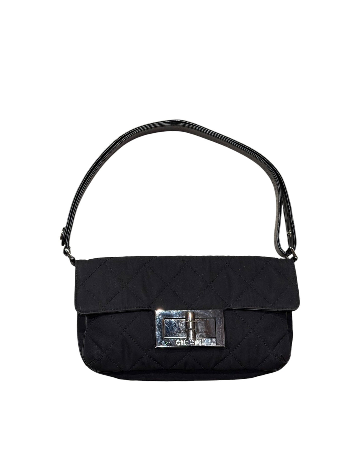 Chanel giant Mademoiselle black quilted nylon flap bag