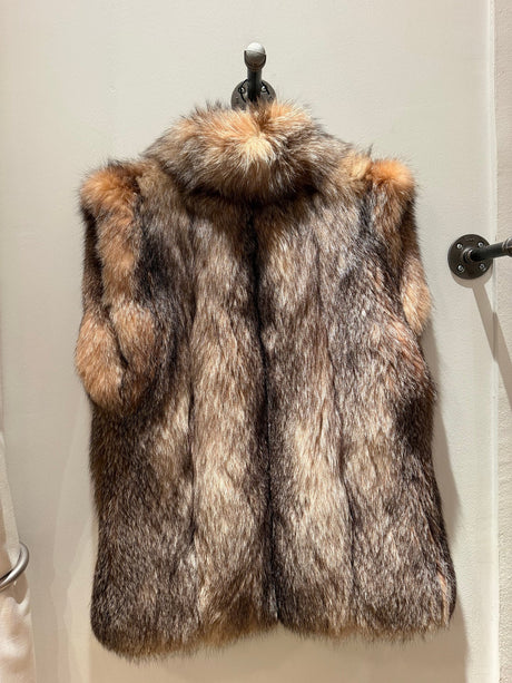 Rare red fox fur vest - TUV #0152