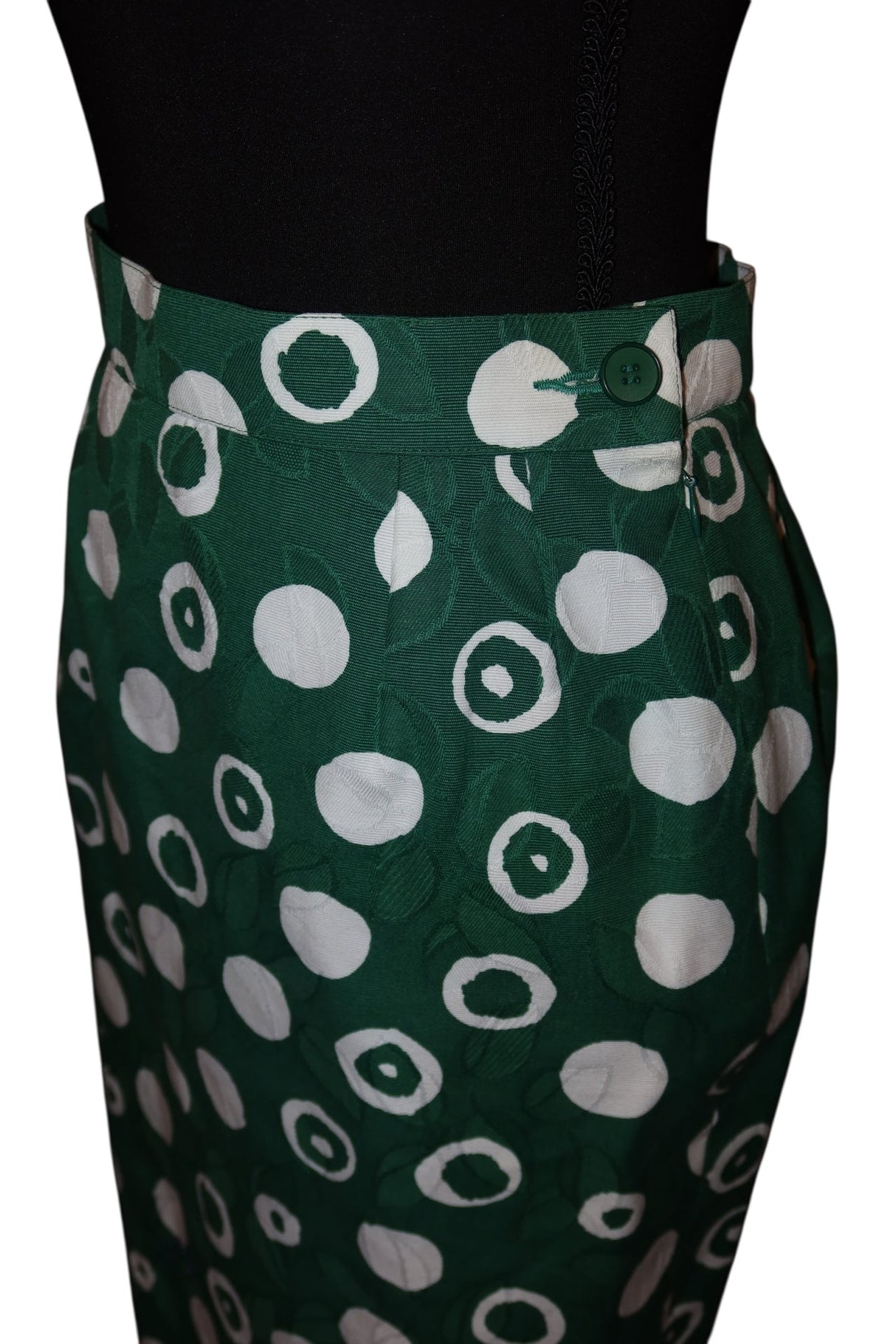 Yves Saint Laurent green and white polkadot set