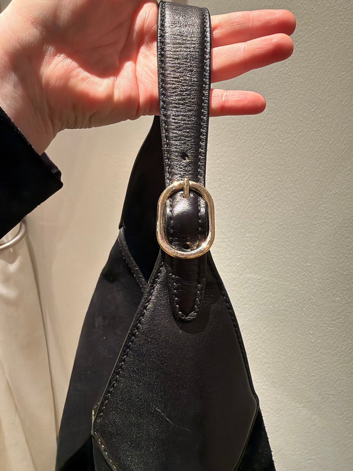 Gucci Black Suede Stuffed Bouvier Jackie O Bag - TUV #321753