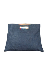 Chanel denim floral foldover clutch