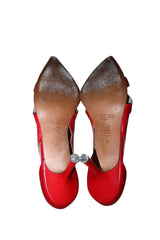Jimmy Choo red pointed toe pump heels with cutouts (39.5)
