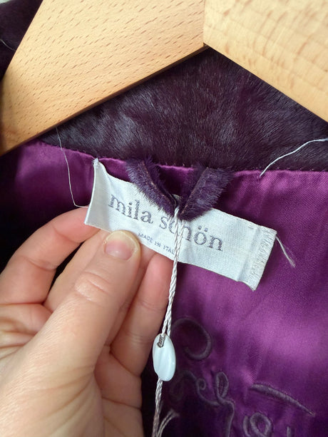 Rare Vintage Mila Schon Purple Pony Hair Jacket with tags from Iris Apfel personal collection - size 6